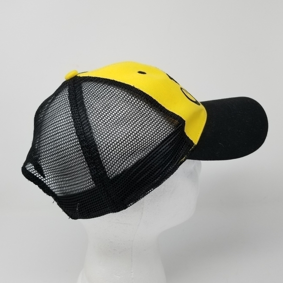 The Traveler Beer Co Trucker Mesh Snap Back Baseball Hat Mustache Black Yellow - Picture 9 of 10